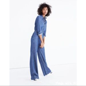 Madewell chambray denim jumpsuit